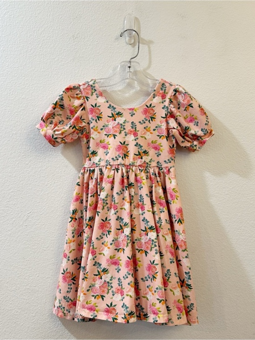 Ollie Jay Girls Classic‎ Twirl Pink Floral Dress Size  4